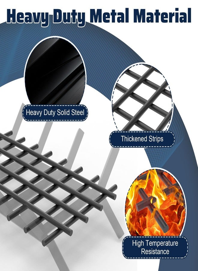 Pearwow 16 x 10 inch Fireplace Grate Ember Retainer, Extra Thick 8mm Metal Ember Retainer Screen Keep Burning Embers from Falling, Heavy Duty Ember Retainer for Fireplace Grates & Fire Pits, 1 Piece - Image 5